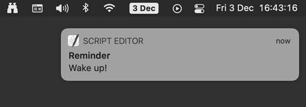 MacOS Notification